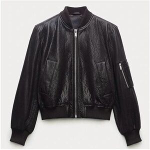 Zara Black Bomber Jacket
